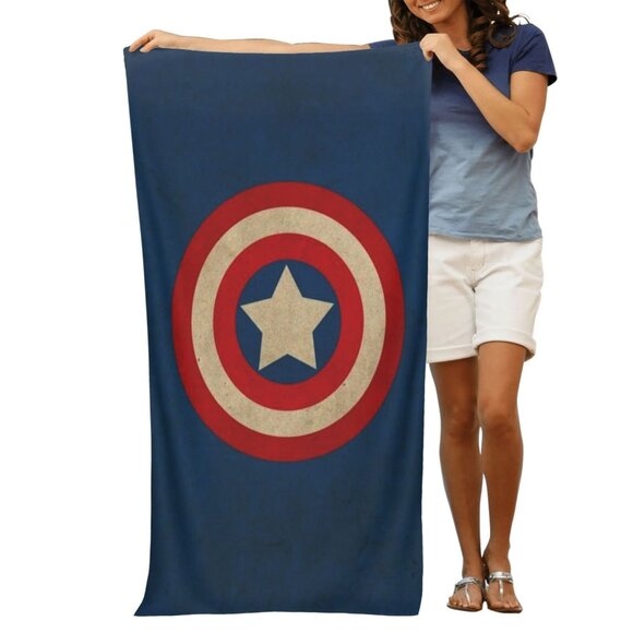 Captain America 100% Cotton Beach Towels 30" x 60" - Picture 1 of 4